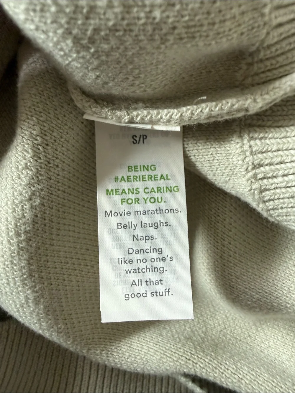 Aerie Cream Crewneck Sweatshirt Sweater Size S | Cozy Boho 100% Cotton